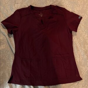 Med Couture Women's Dark Red Short Sleeve Top